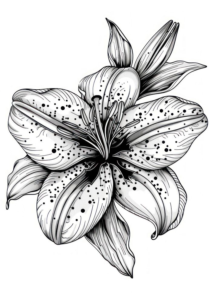 Lily sketch art illustrated. | Premium Photo Illustration - rawpixel