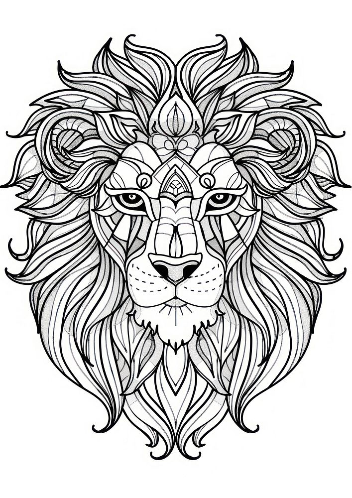 Lion sketch doodle art.