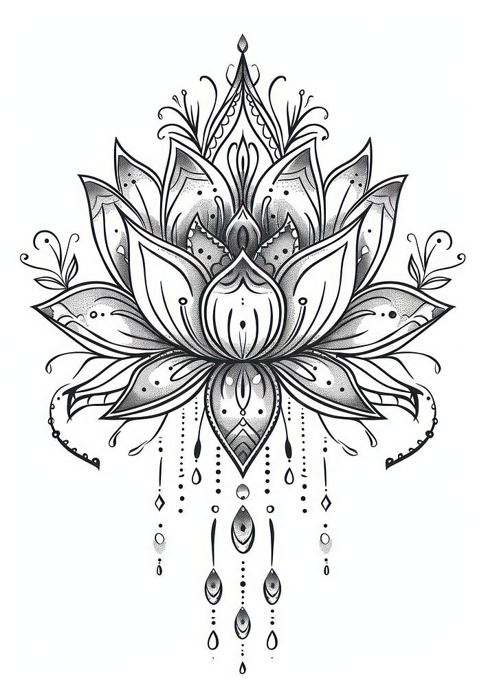 Lotus sketch art illustrated.