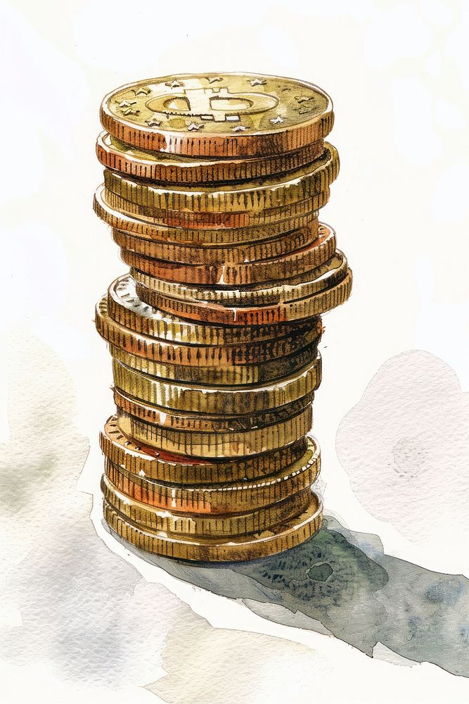 Flat illustration euro coin stack money investment currency.