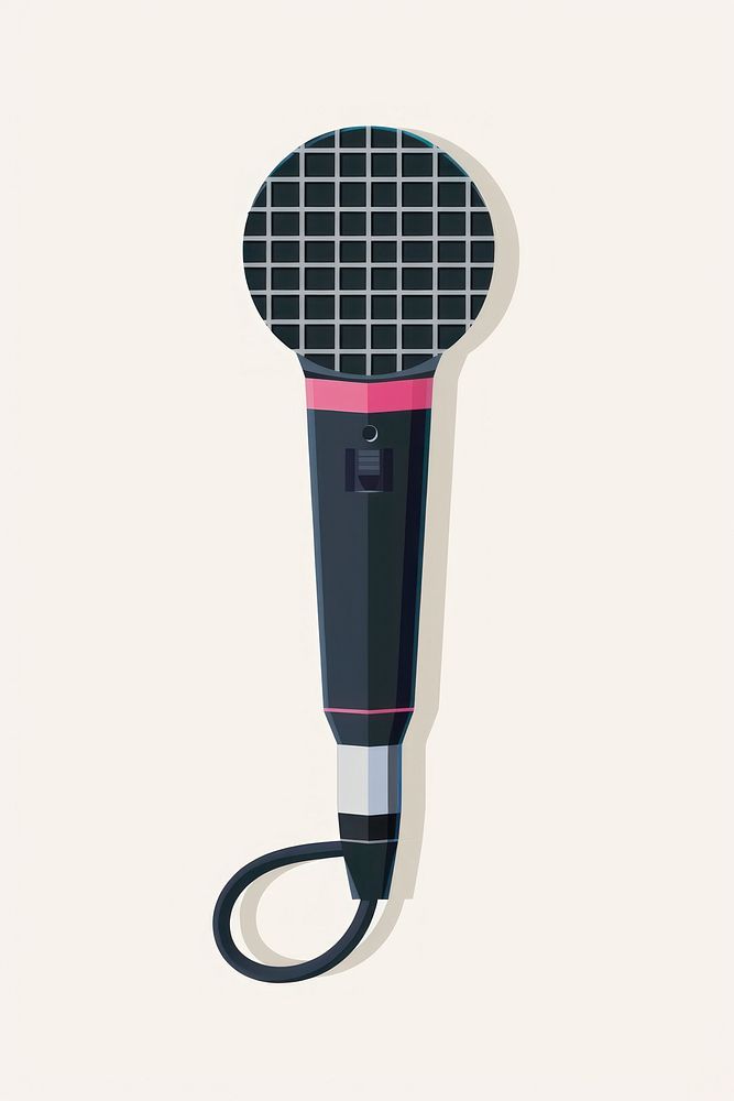 Flat illustration mic audio equipment microphone white background technology.