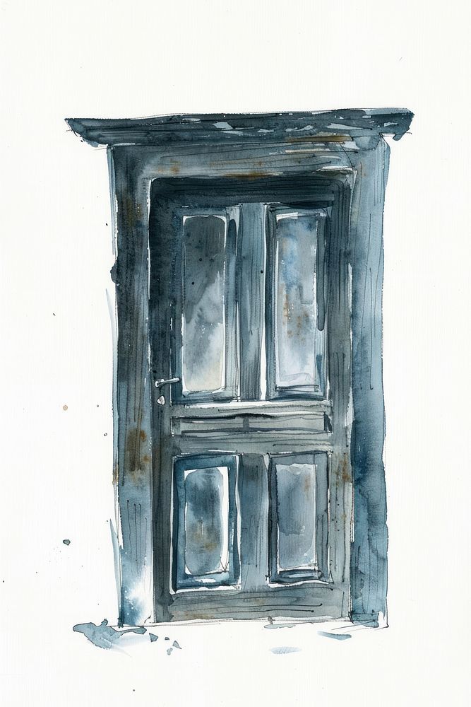 Ink painting close door window architecture protection.