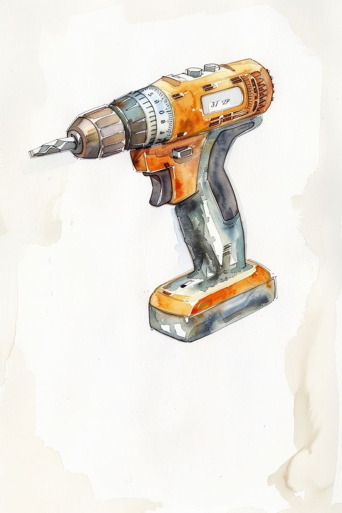 Ink painting a drill tool creativity industry.