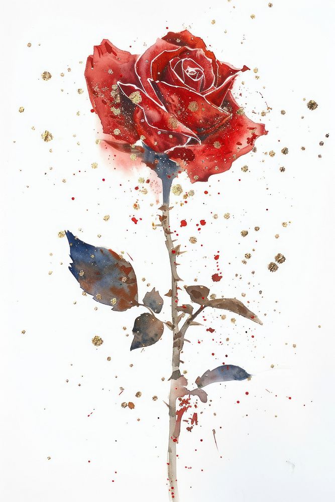 A red rose painting blossom flower.
