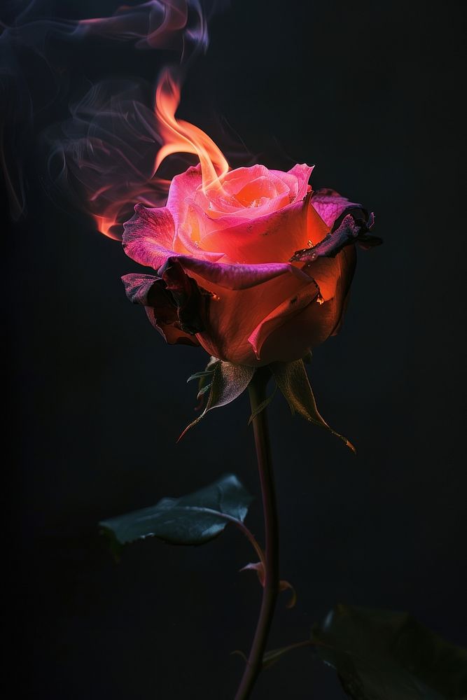 Rose flower plant smoke.