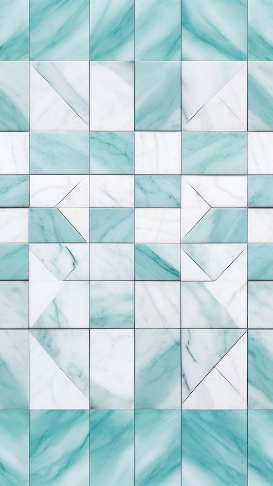 Ocean tile pattern turquoise triangle outdoors.