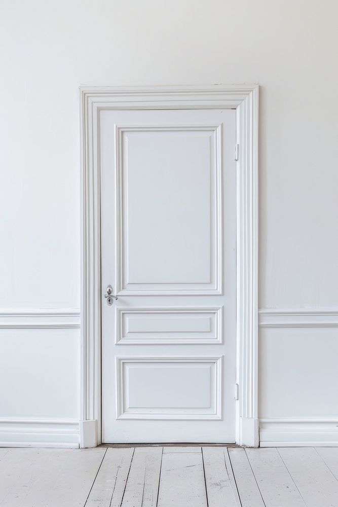 White door floor architecture furniture.