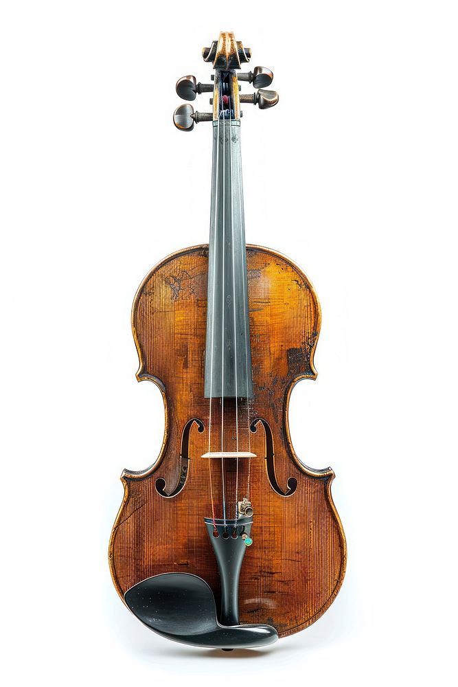 Wooden classic violin white background performance violinist.