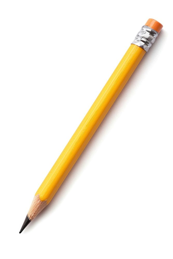 Pencil eraser yellow white background.