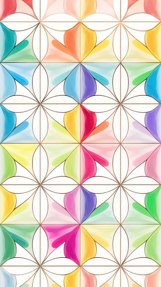 Rainbow flower tile pattern chandelier graphics lamp.