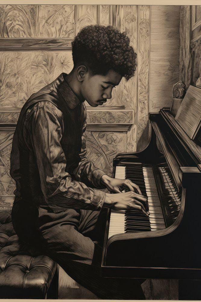 Musician playing piano recreation performer keyboard.