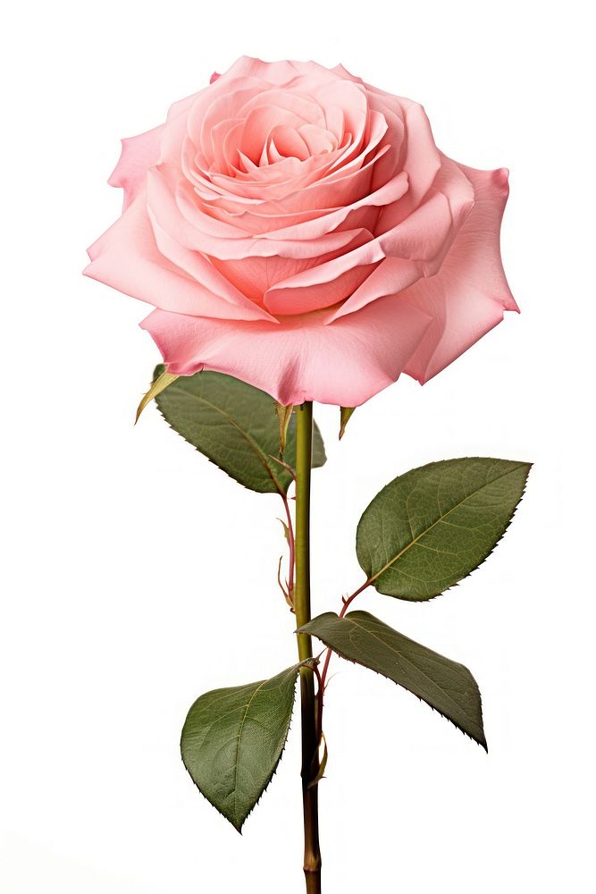 A rose pink flower plant white background.