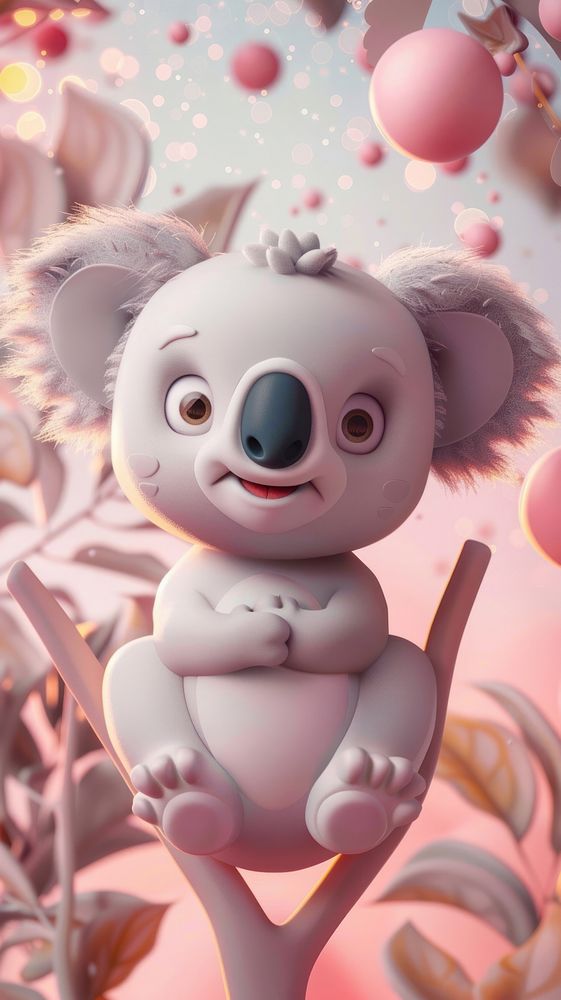 Koala cartoon balloon person.