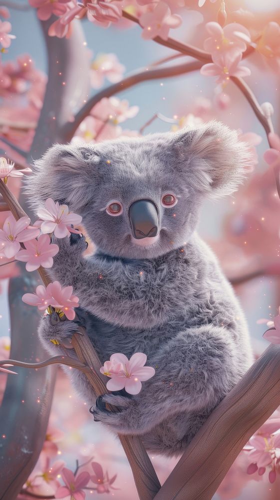 Koala wildlife blossom animal.