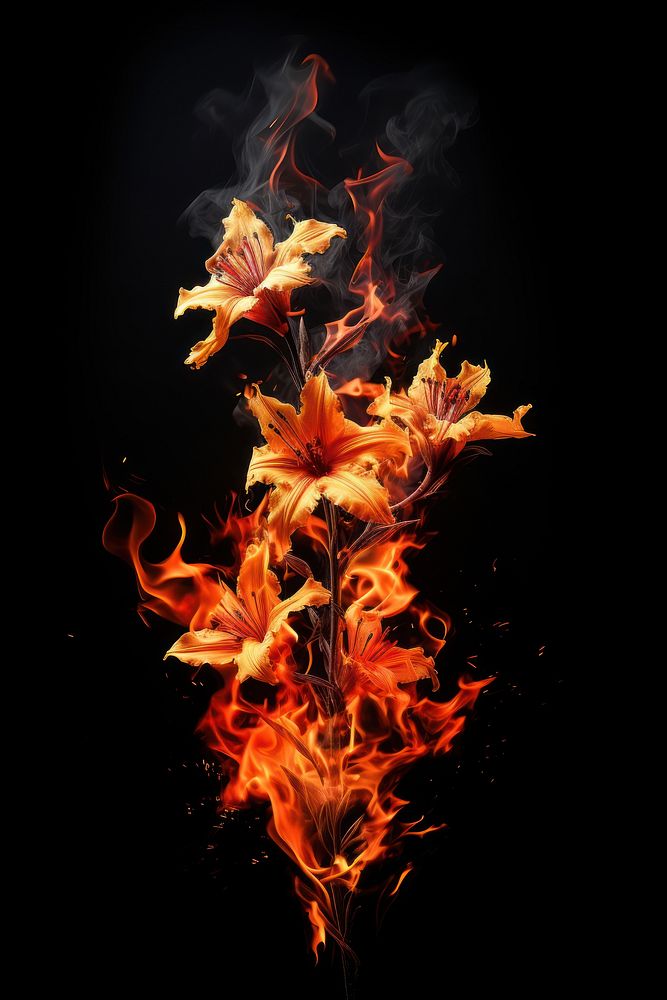 Flower flame fire bonfire.