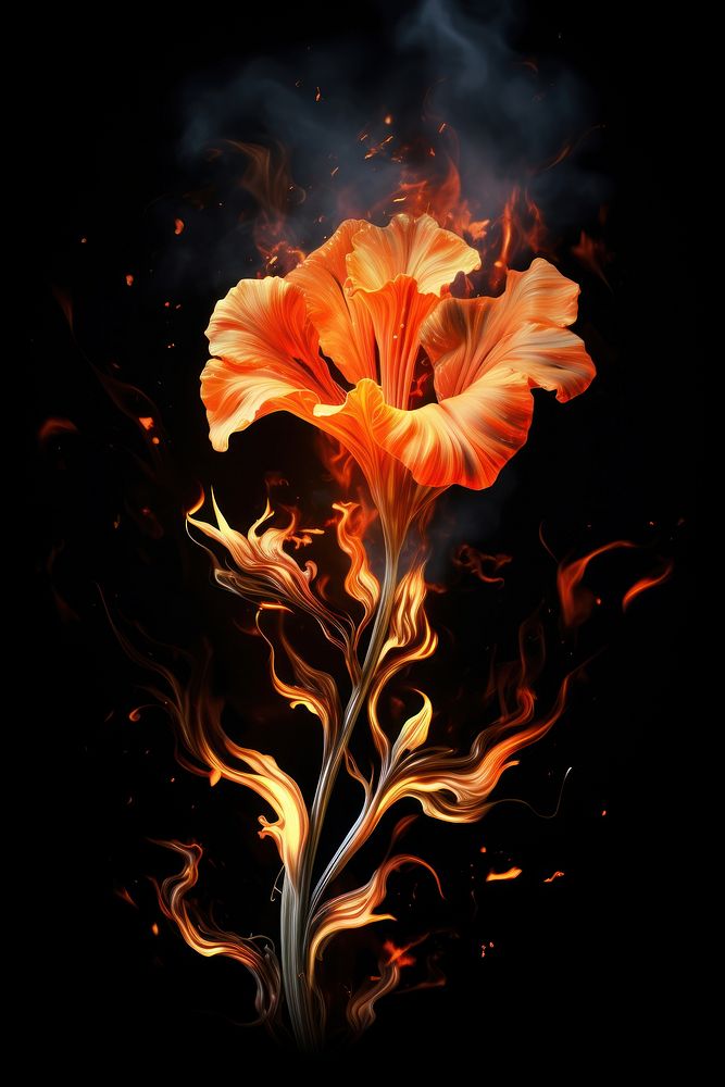 Flower flame fire blossom.