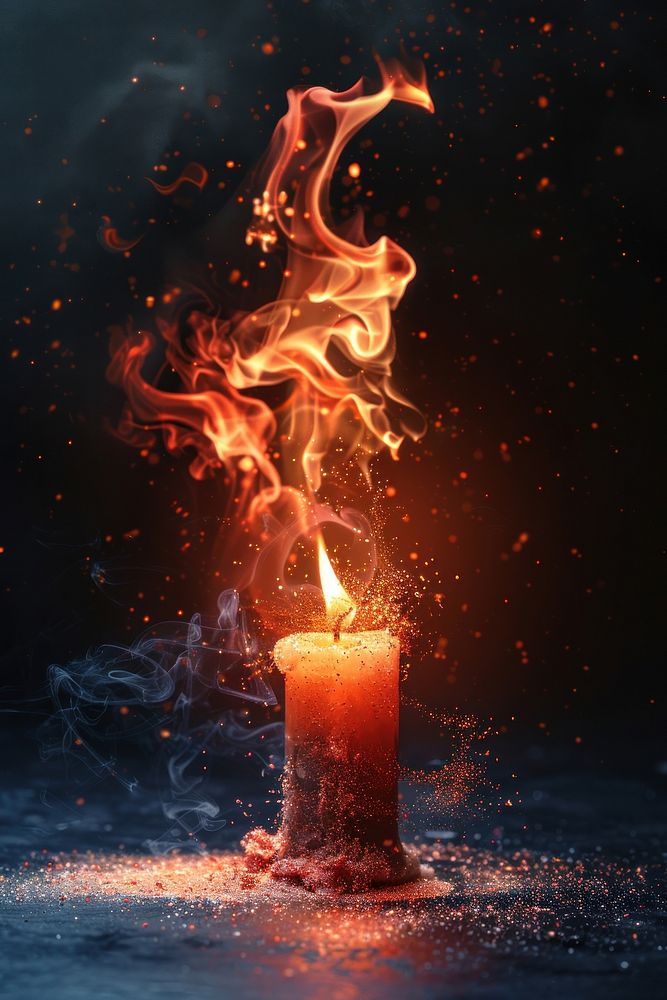 A candle flame fire bonfire.