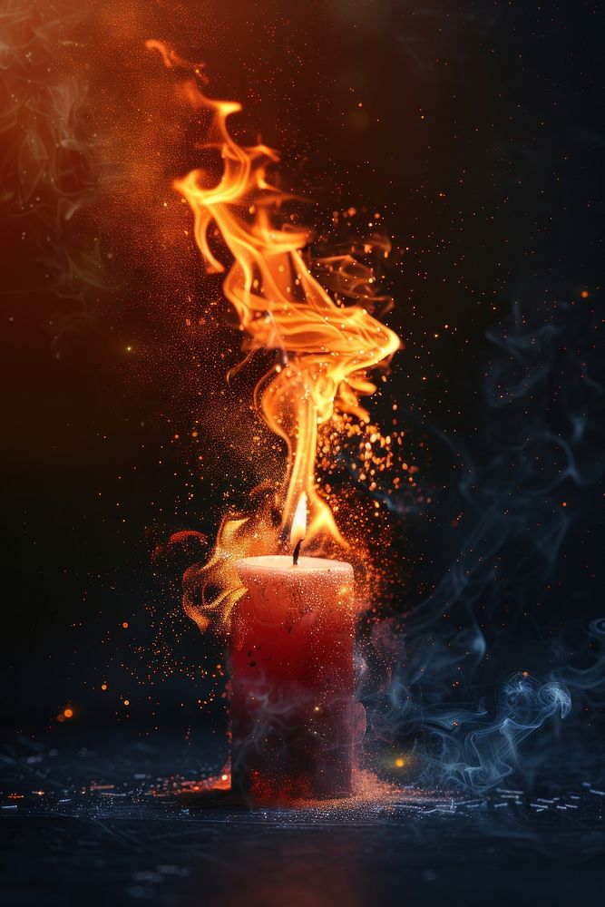 A candle flame fire bonfire.