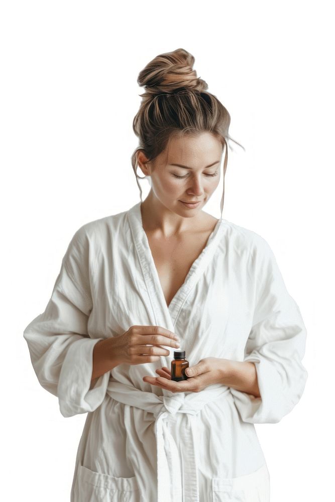 A woman applying essential oil photo photography cosmetics.