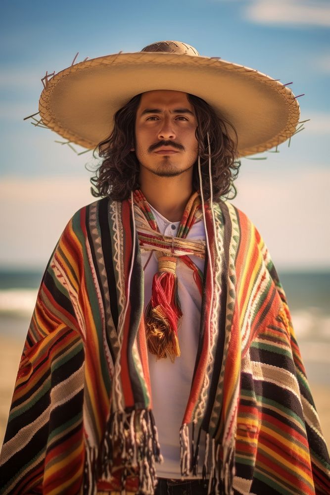 Hispanic mexican man beachwear clothing apparel.