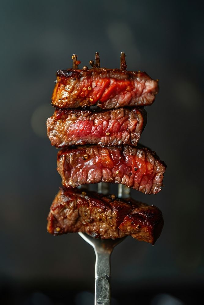 Slices of steak meat mutton beef.