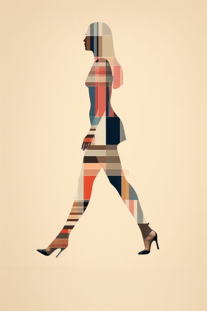 Woman walking footwear pattern adult.
