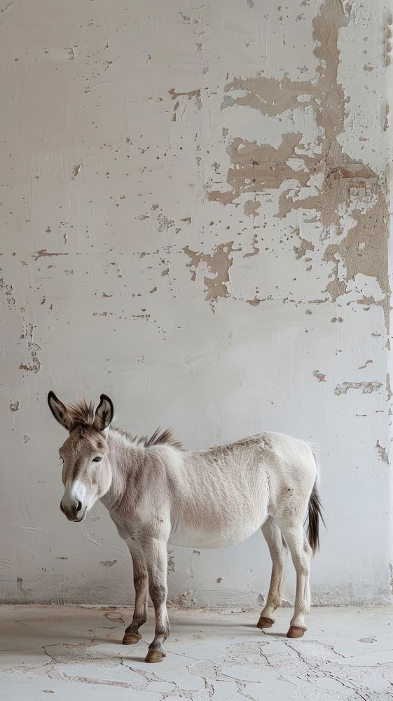 Donkey in minimal room animal donkey mammal.