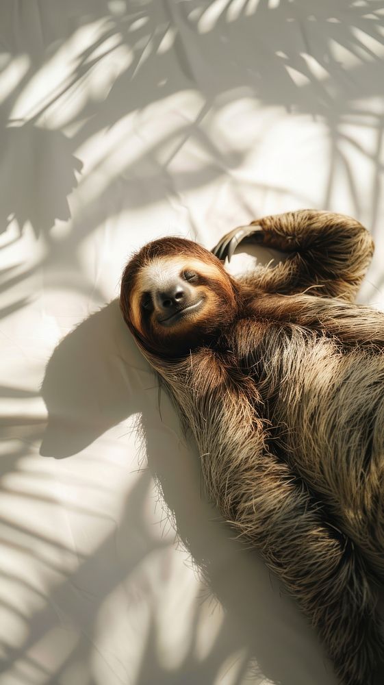 Sloth in minimal room animal wildlife mammal.