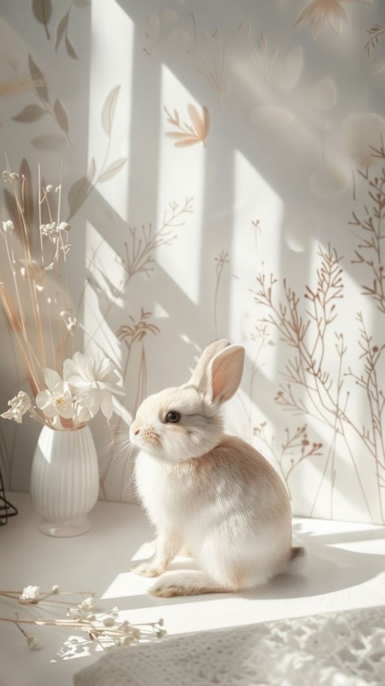 Rabbit in minimal room animal rodent mammal.