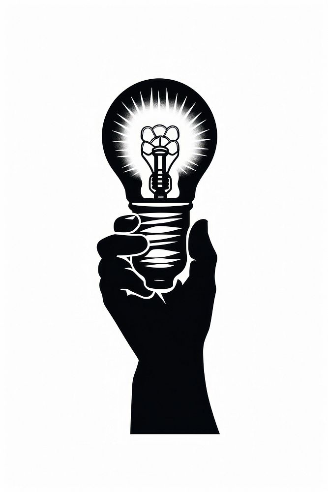 Person holding light bulb lightbulb stencil electricity.