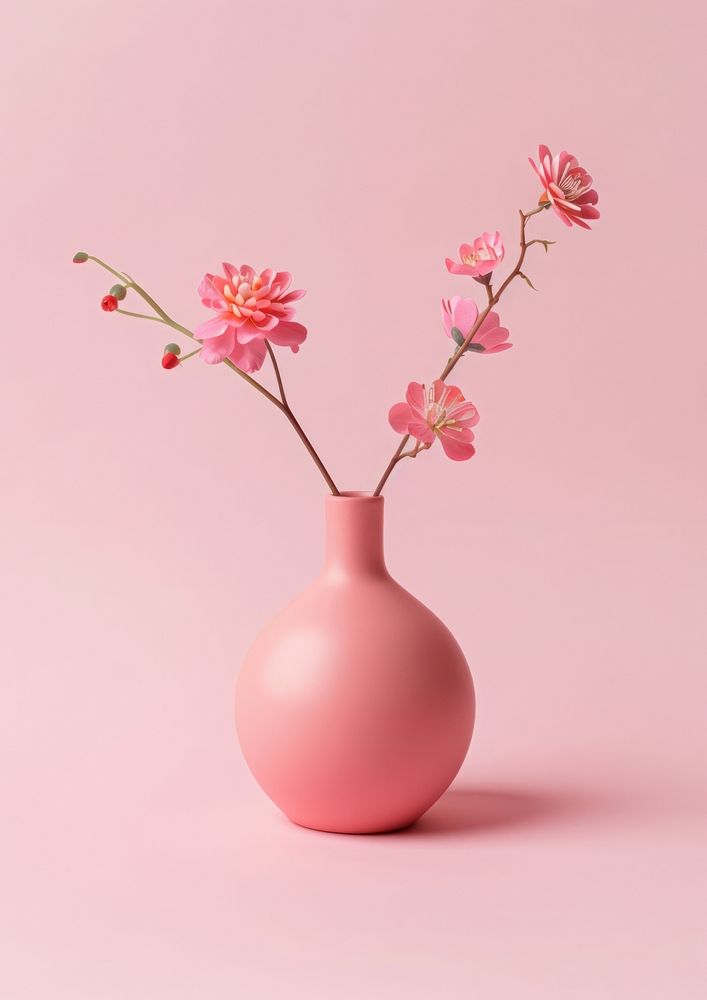 Minimal vase decoration flower plant.
