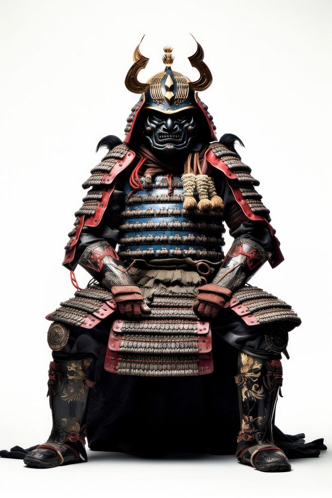 Samurai armor white background spirituality architecture.