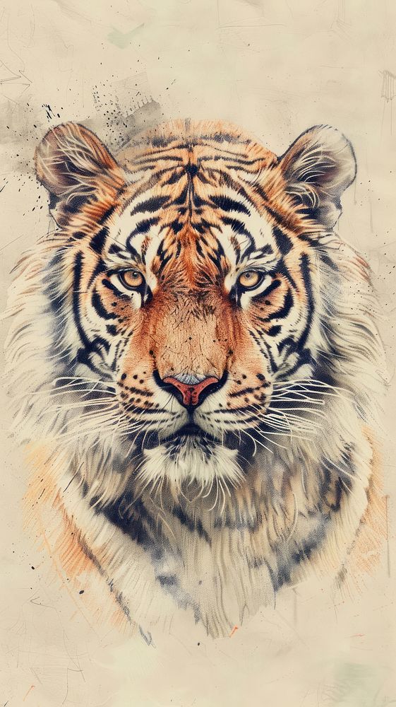 Wallpaper Tiger drawing sketch tiger.