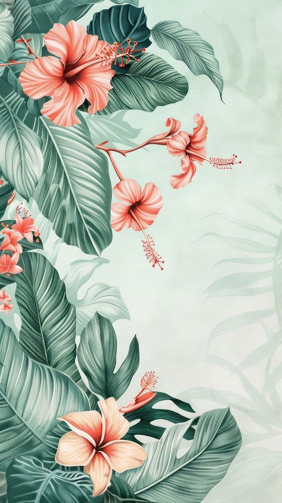Wallpaper Wildflower backgrounds hibiscus sketch.