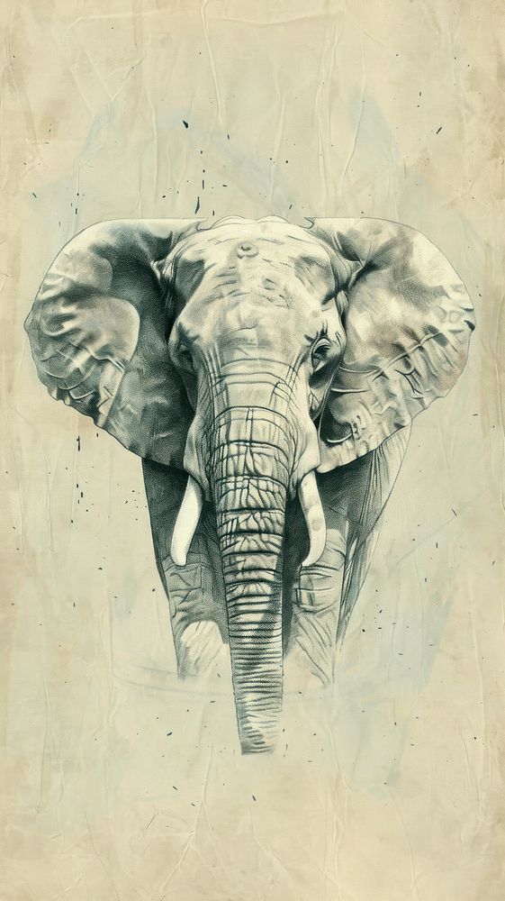 Wallpaper Elephant drawing sketch elephant.