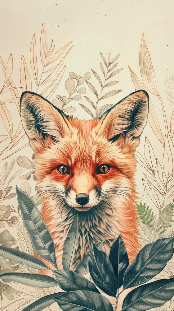 Wallpaper Fox drawing sketch fox.