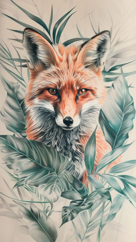 Wallpaper Fox drawing sketch fox.