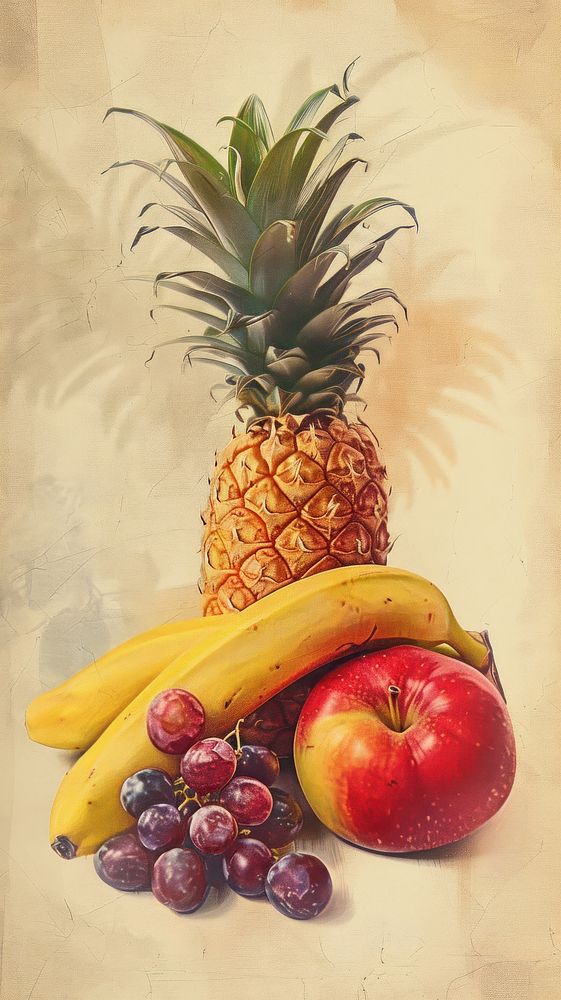 Wallpaper Fruit fruit pineapple banana.