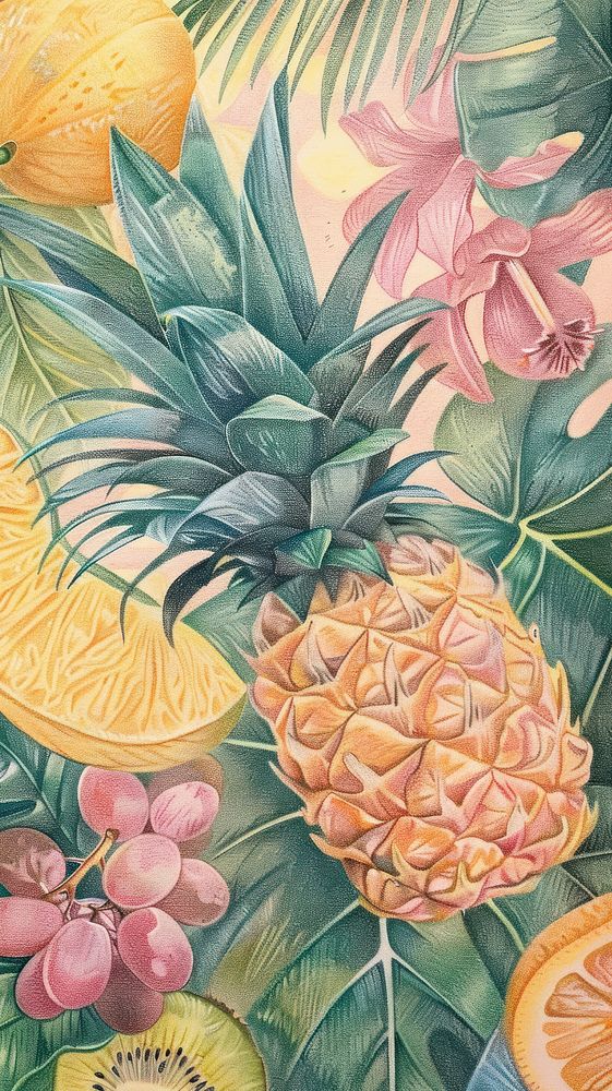 Wallpaper Fruit fruit backgrounds pineapple.