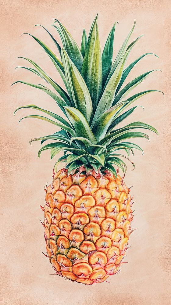 Wallpaper Fruit fruit pineapple drawing.