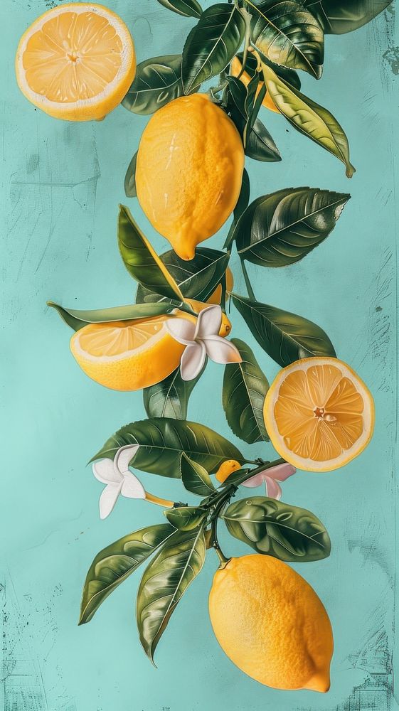Wallpaper Lemon lemon grapefruit plant.