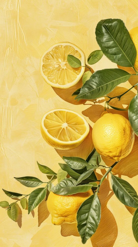 Wallpaper Lemon lemon fruit plant.