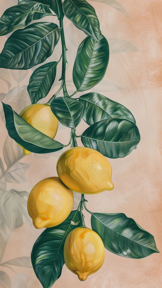 Wallpaper Lemon lemon fruit plant.