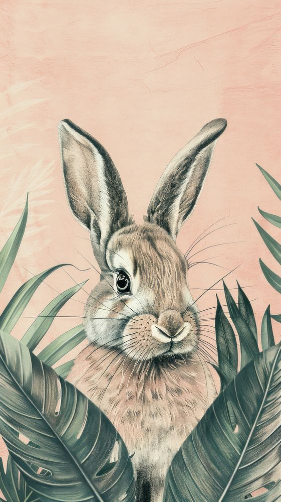 Wallpaper Rabbit drawing sketch animal.