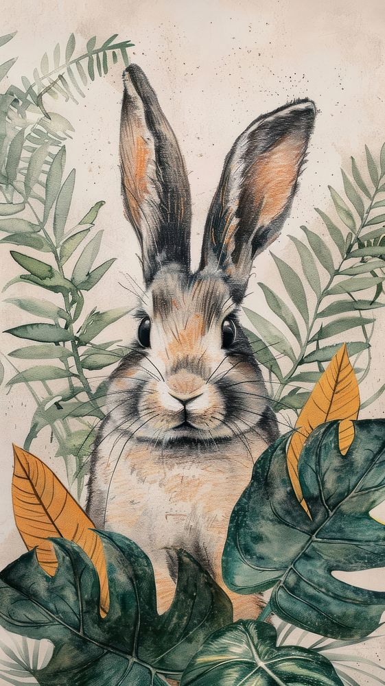 Wallpaper Rabbit drawing sketch animal.