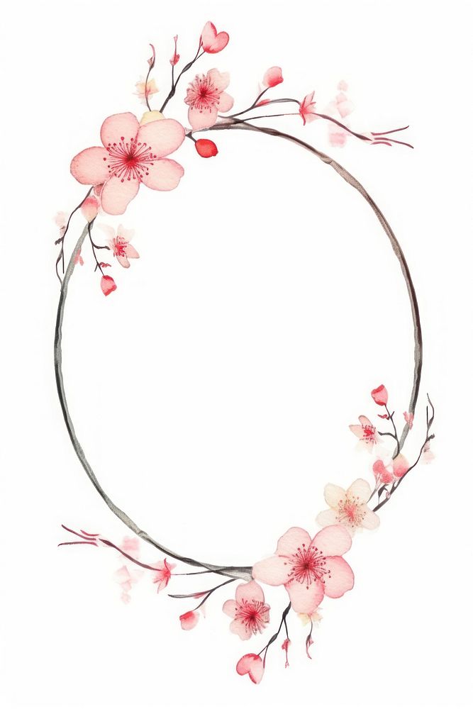 Vintage frame sakura blossom flower plant.