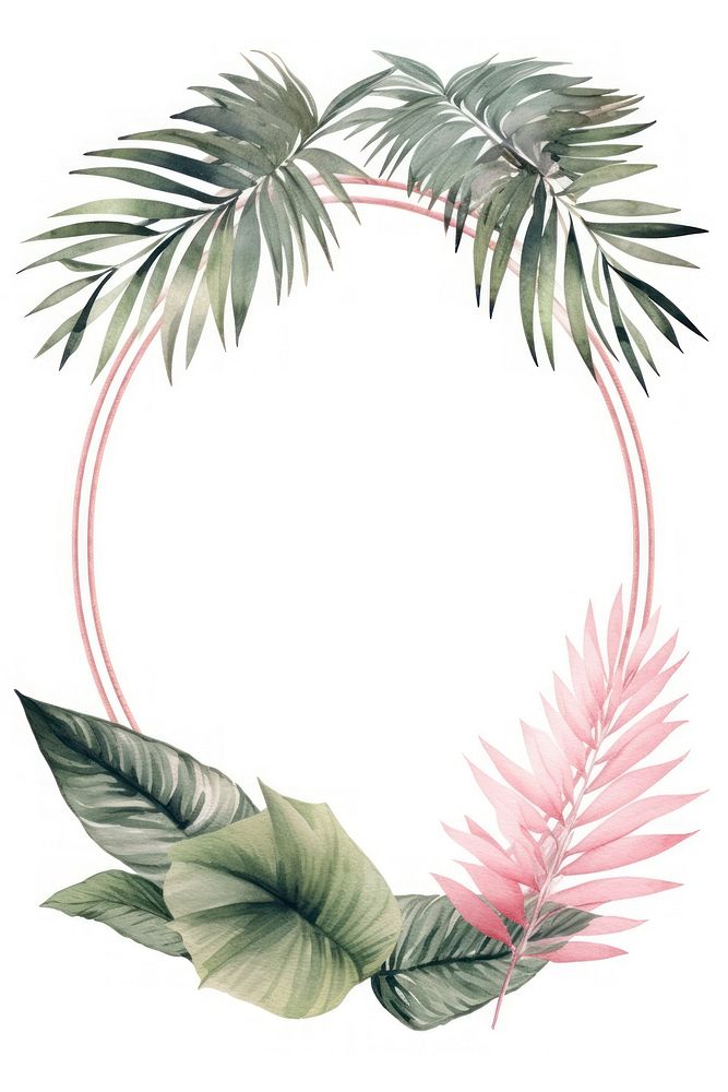 Vintage frame tropical leafs plant outdoors pattern.