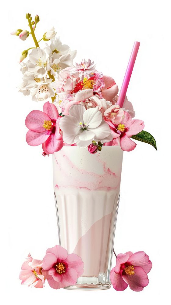 Flower Collage milkshake flower smoothie dessert.