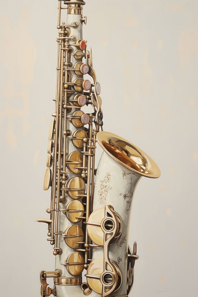 Close up on pale saxophone chandelier euphonium bronze.