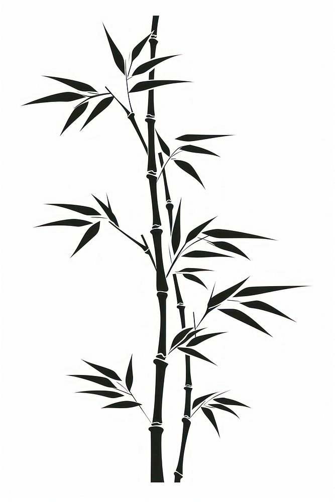 Bamboo silhouette clip art plant white background drawing.